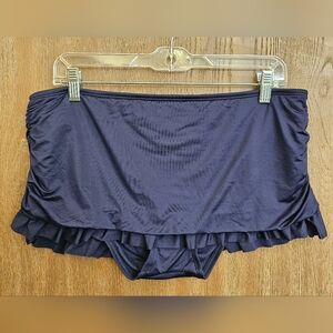 NWT, Women's Kona Sol skirt bikini oxford blue bottom, Large